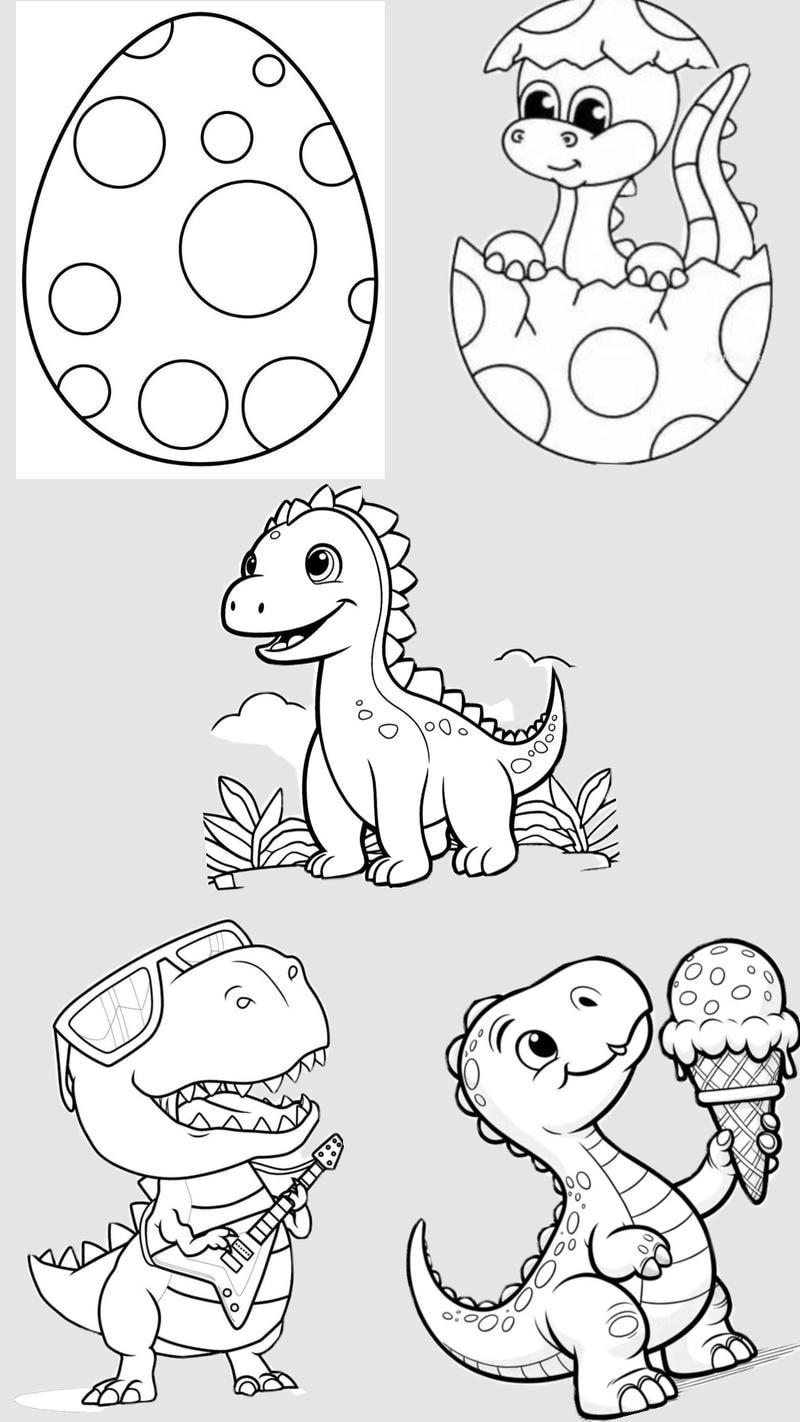 Chọn ngay mẫu tô màu hình khủng long mới lạ