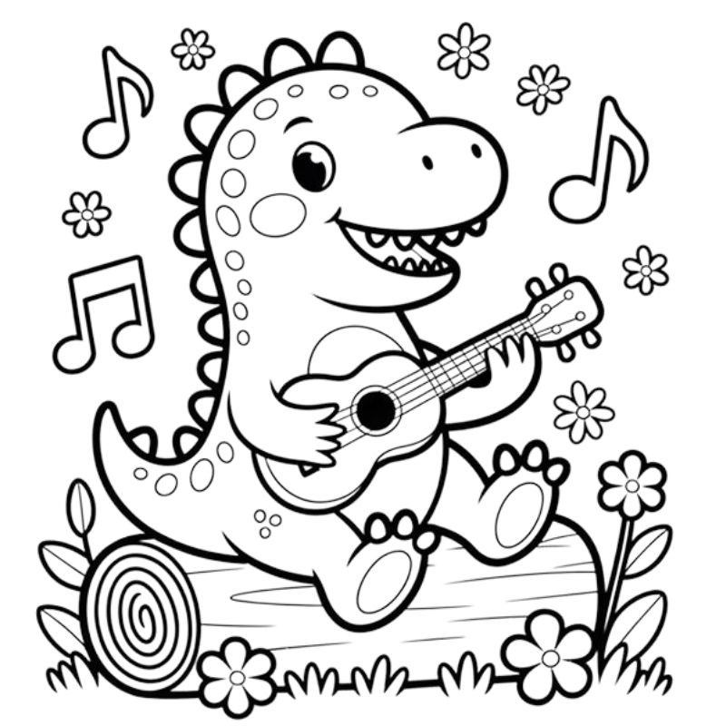 Cùng mẹ con sáng tạo với bé tô màu khủng long