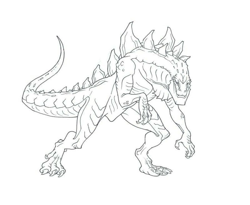 Hóa thân siêu ngầu với tô màu khủng long godzilla