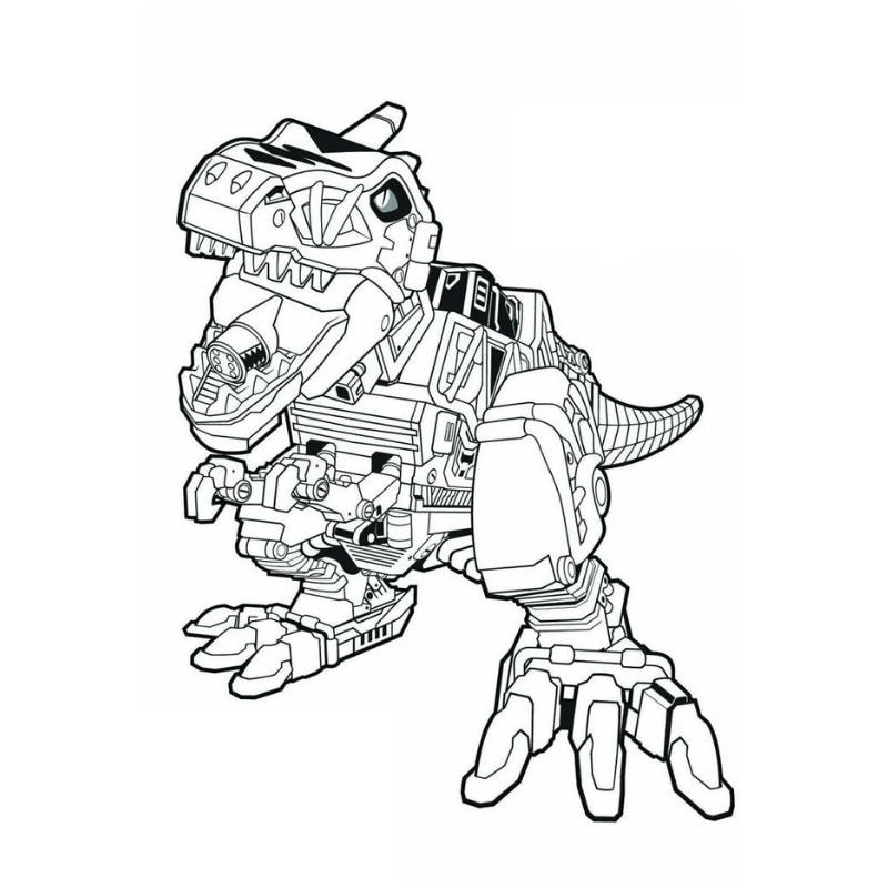 Rèn kỹ năng tay với tô màu robot khủng long sắc nét