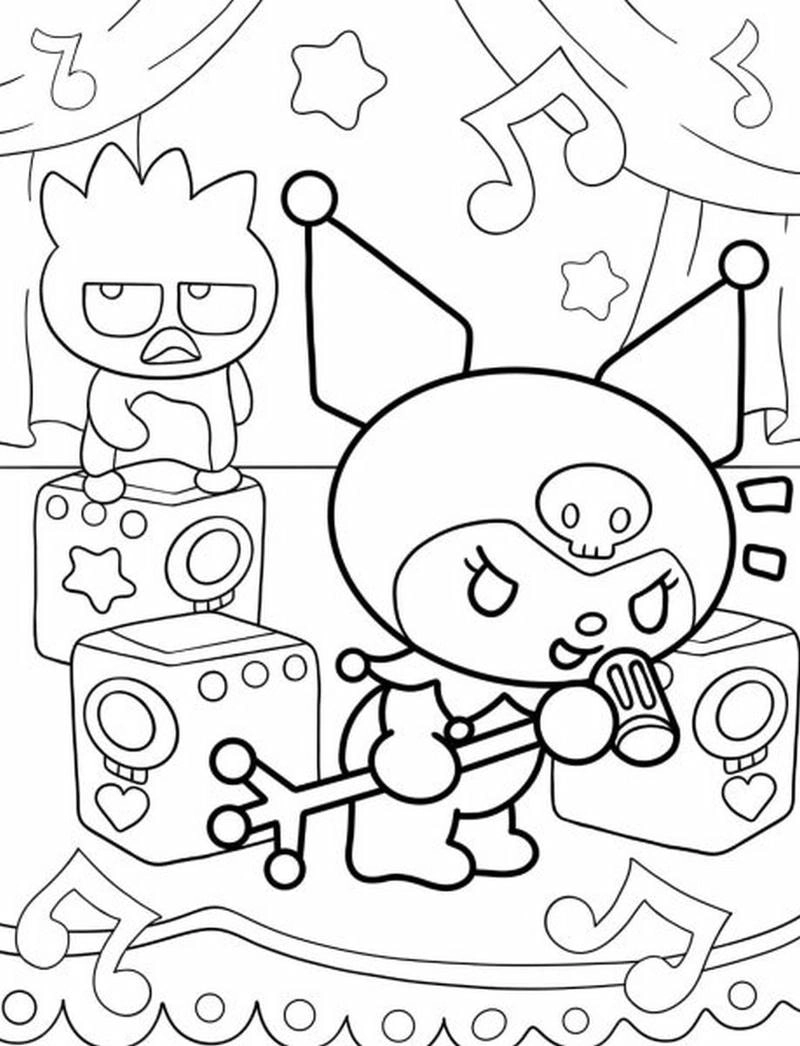 Xem ngay mẫu tranh tô màu kuromi anime đẹp và sắc nét cho bé