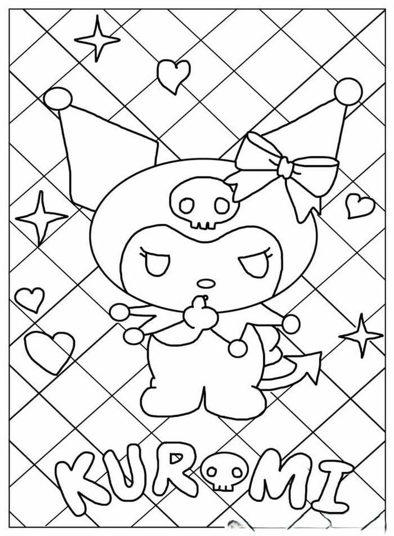 Bộ sưu tập para colorear tranh tô màu kuromi đáng yêu và sinh động