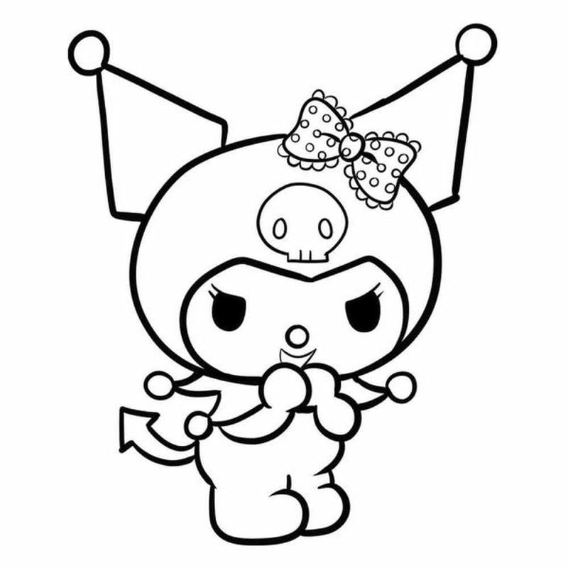 Chọn bộ hình tô màu kuromi cute đầy màu sắc và dễ thương