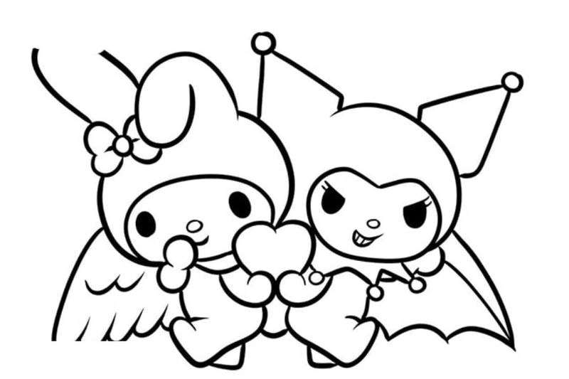 Chọn ngay my melody tô màu kuromi cho bé thỏa sức sáng tạo