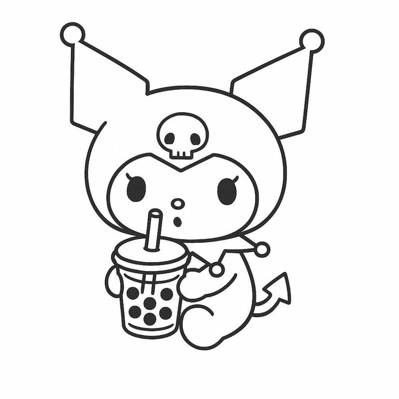 Khám phá coloring pages tranh tô màu kuromi cute hot nhất