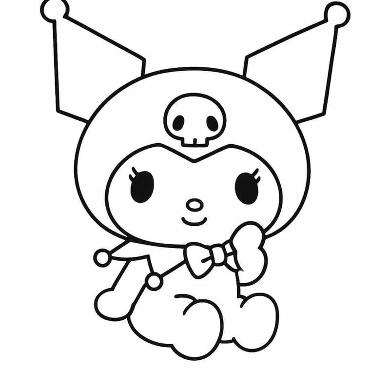 Tải bộ ảnh tô màu kuromi dễ thương cho bé thỏa sức sáng tạo