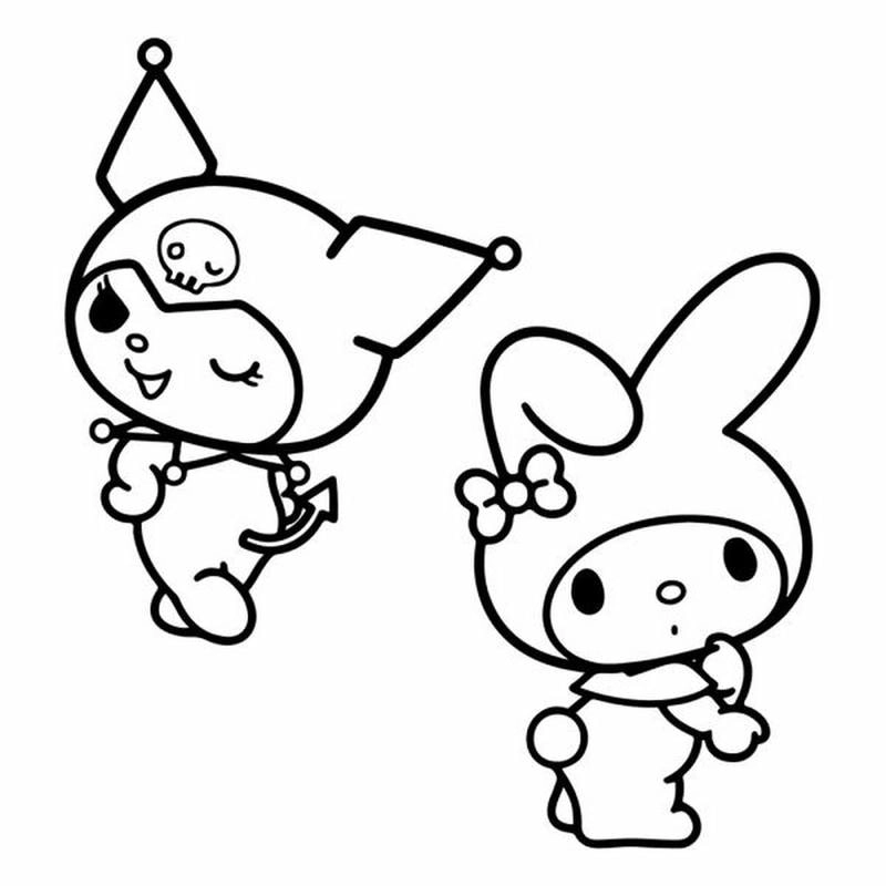 Tải ngay mẫu tô màu cinnamoroll và kuromi ngộ nghĩnh và đáng yêu