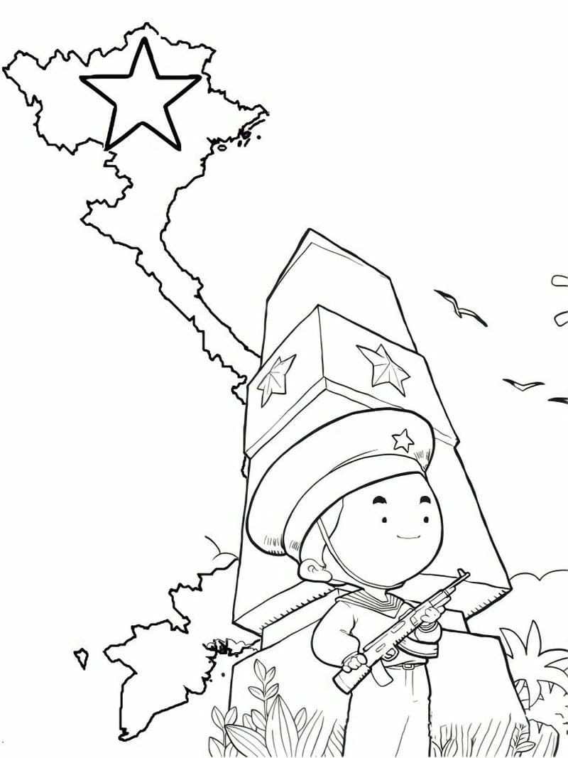 Học về quê hương qua tô màu cờ đỏ sao vàng