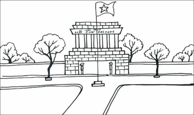 Tái hiện thủ đô qua tranh tô màu cột cờ hà nội sinh động