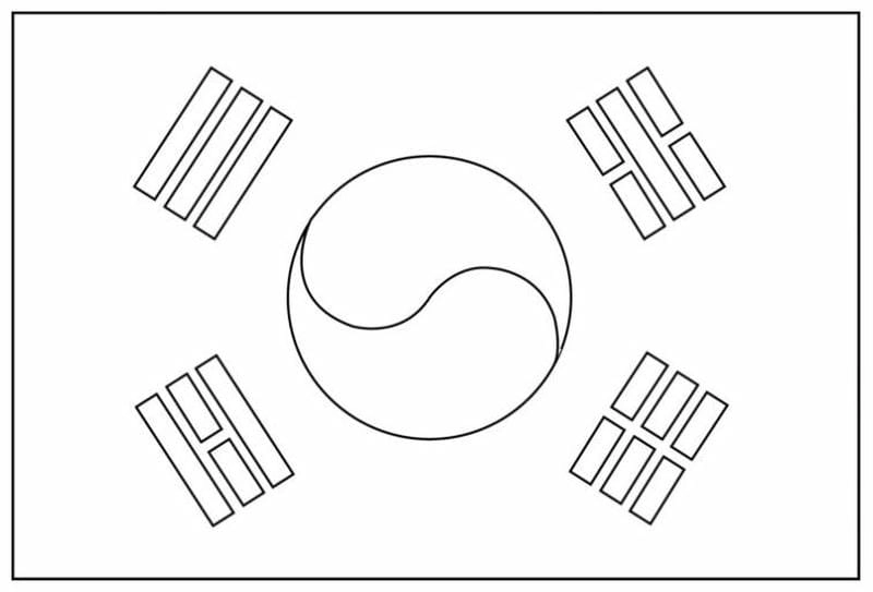 Sáng tạo hình ảnh cùng tô màu cờ hàn quốc chuẩn xác