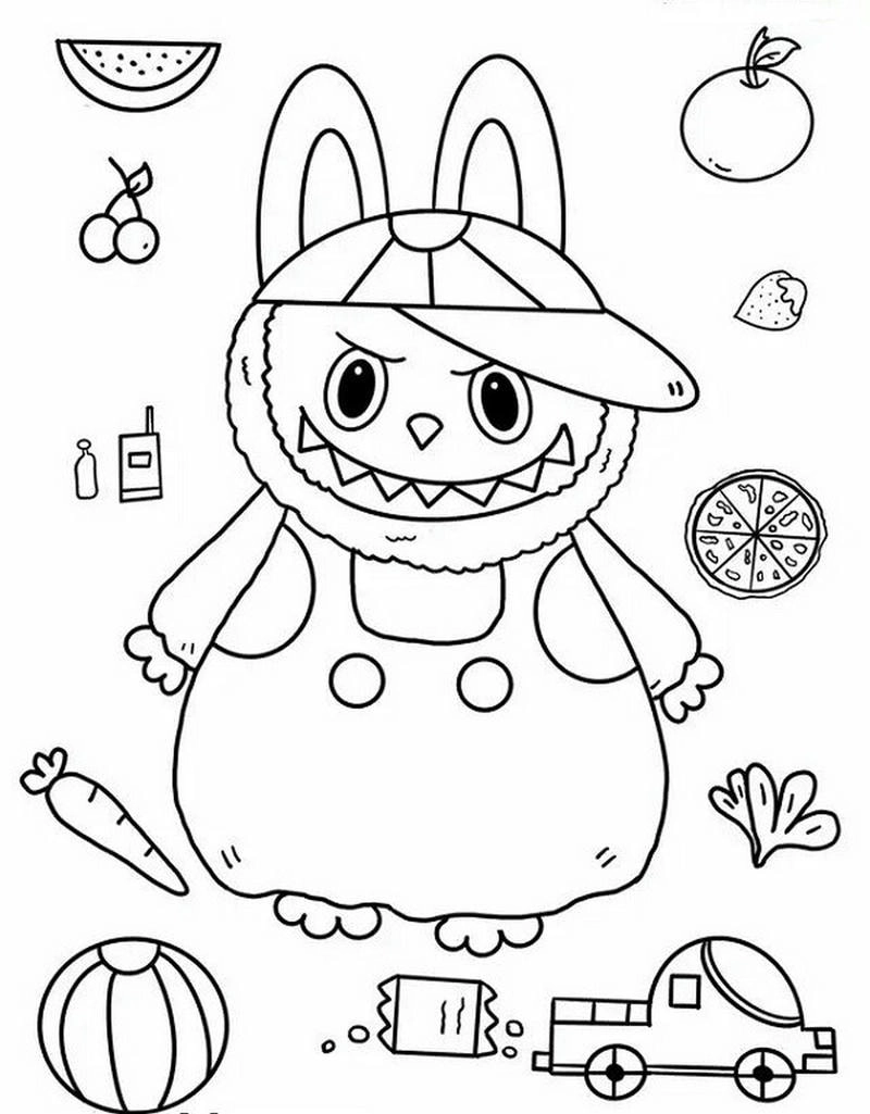 Labubu tranh tô màu labubu cực đẹp