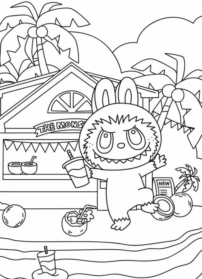 In labubu tô màu bé rèn luyện khéo tay