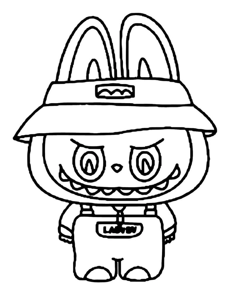 In hình tô màu labubu cực đáng yêu