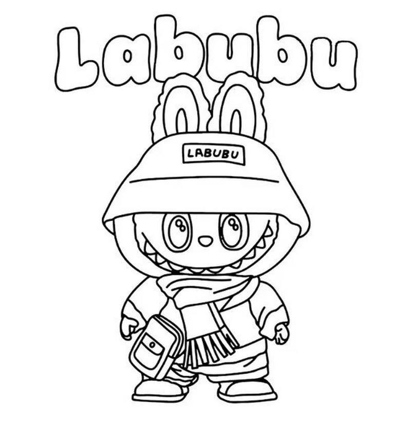 In hình labubu cho bé tô màu dễ thương