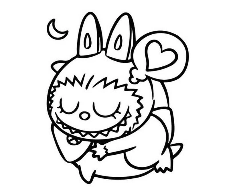 Hình vẽ tranh tô màu labubu cute bé thích