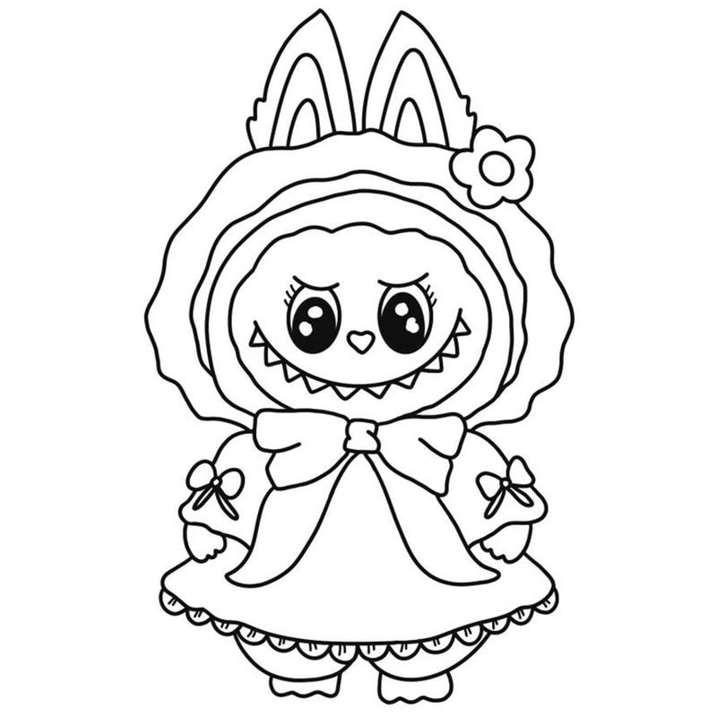 Hình vẽ tranh tô màu labubu cho bé vui