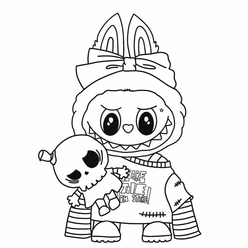 Hình vẽ tô màu labubu bé phát triển sáng tạo