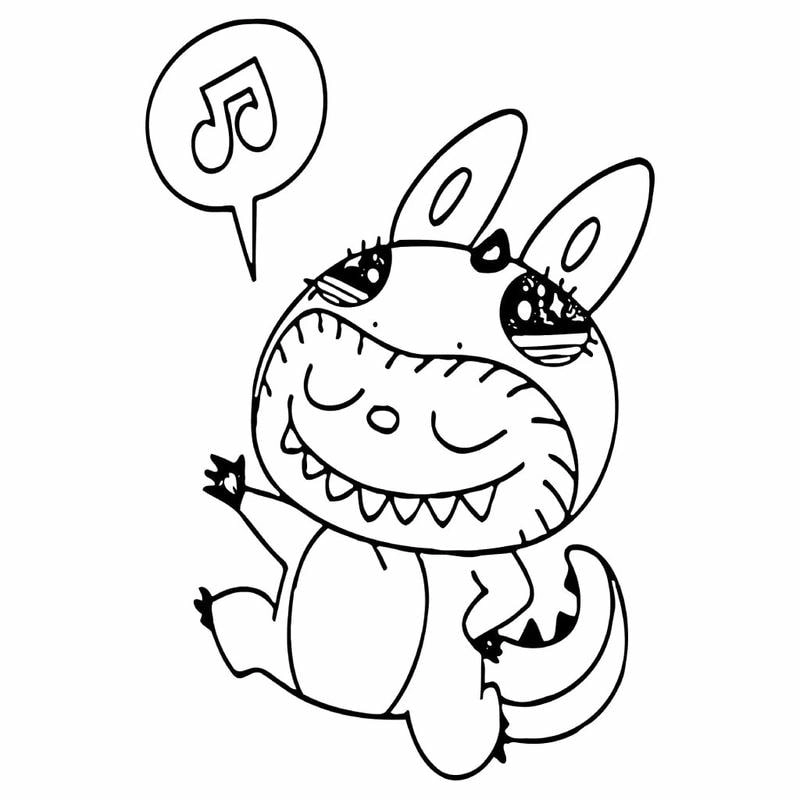 Hình tô màu labubu dễ thương bé thích