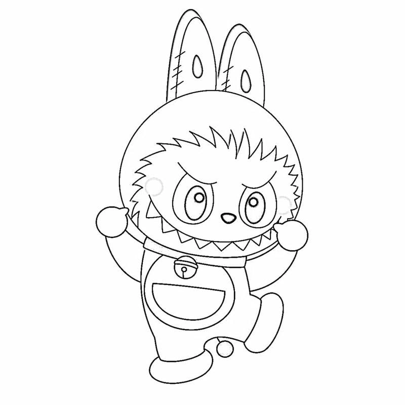 Hình labubu cho bé tô màu tập vẽ