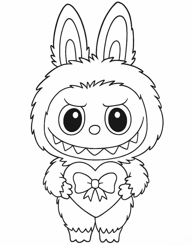 Hình ảnh tô màu labubu bé vui học vẽ