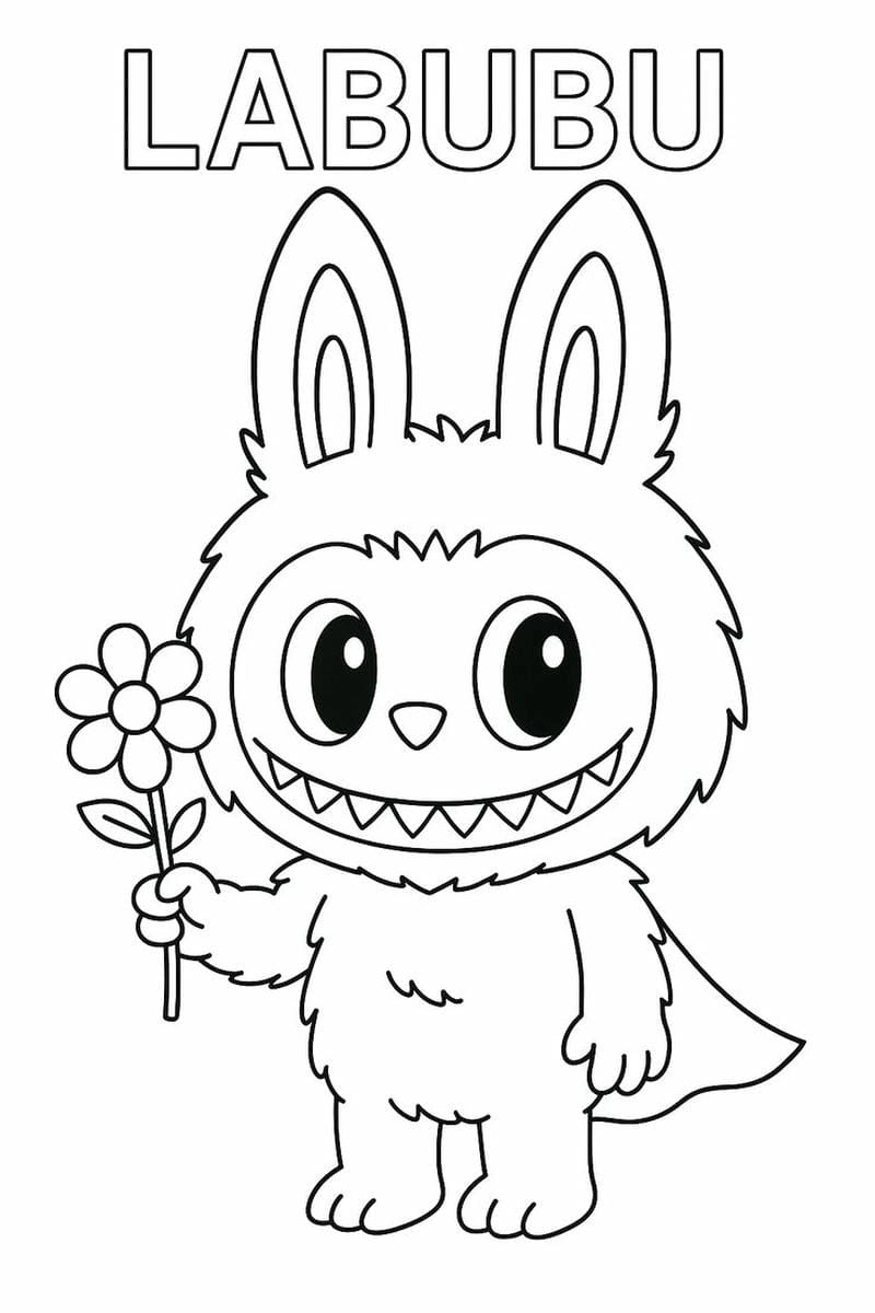 Bé tô màu labubu rèn luyện khéo tay