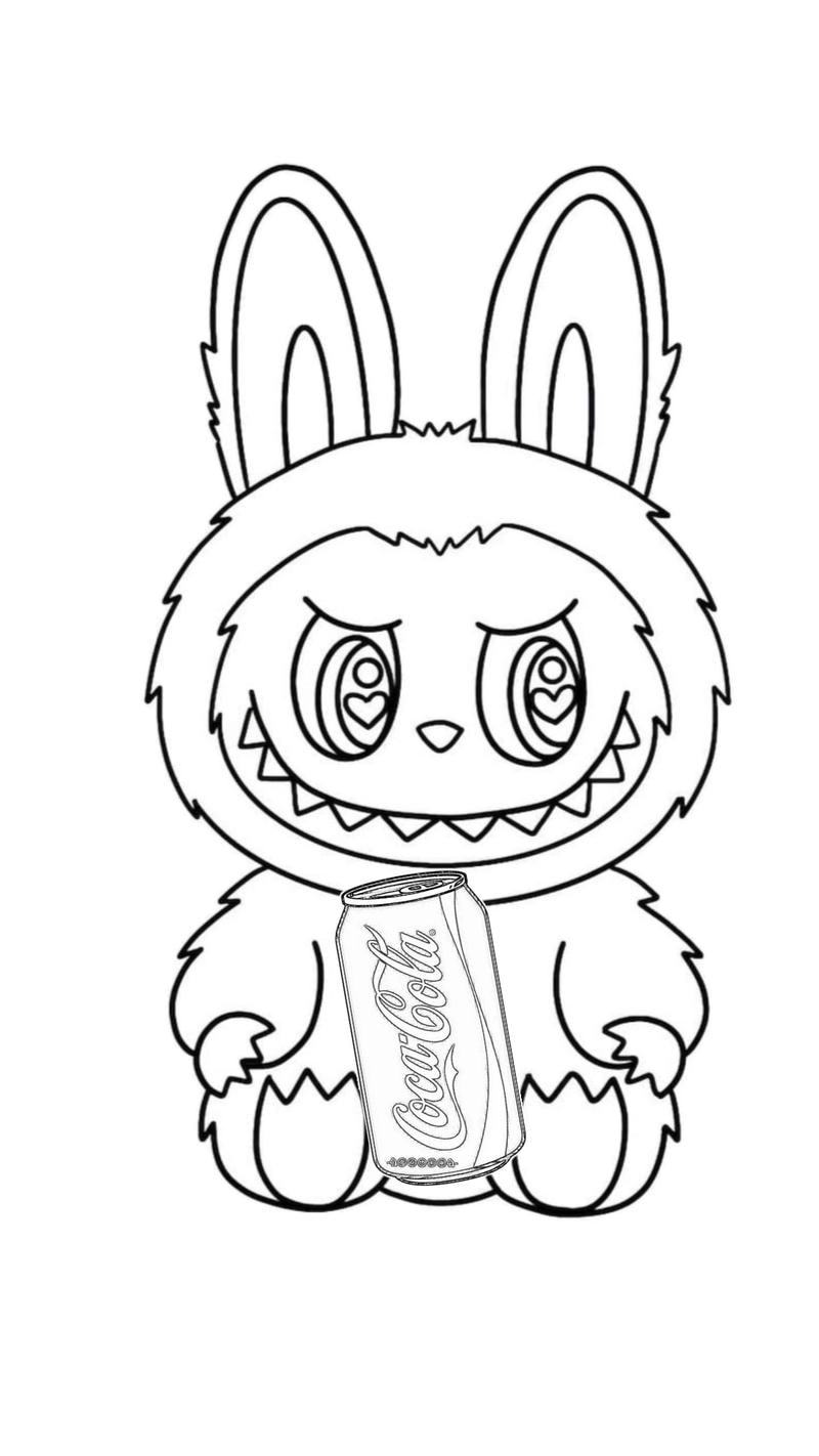 Ảnh labubu tô màu cho bé thích học