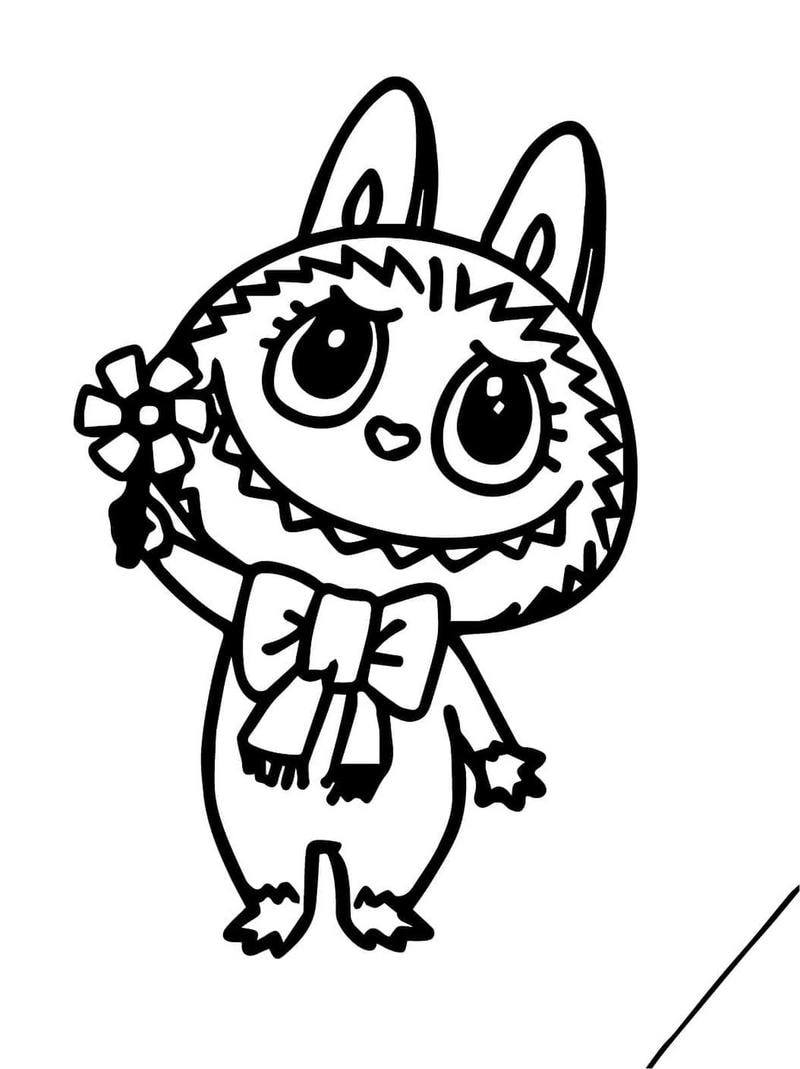 Tranh labubu tô màu phát triển sáng tạo