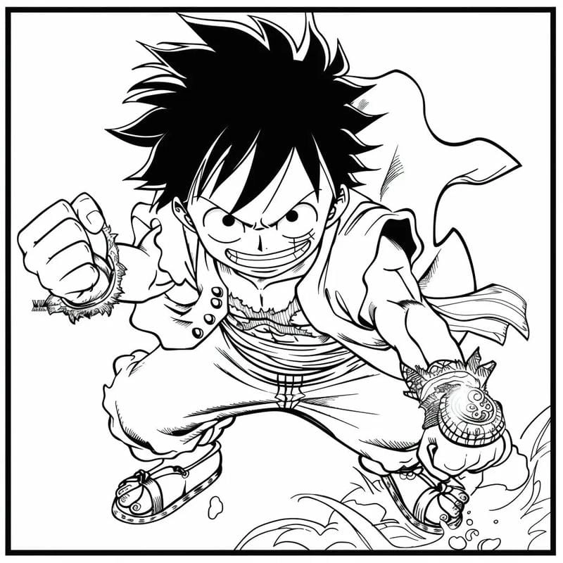 Khám phá phong cách mạnh mẽ với tranh tô màu luffy gear 3