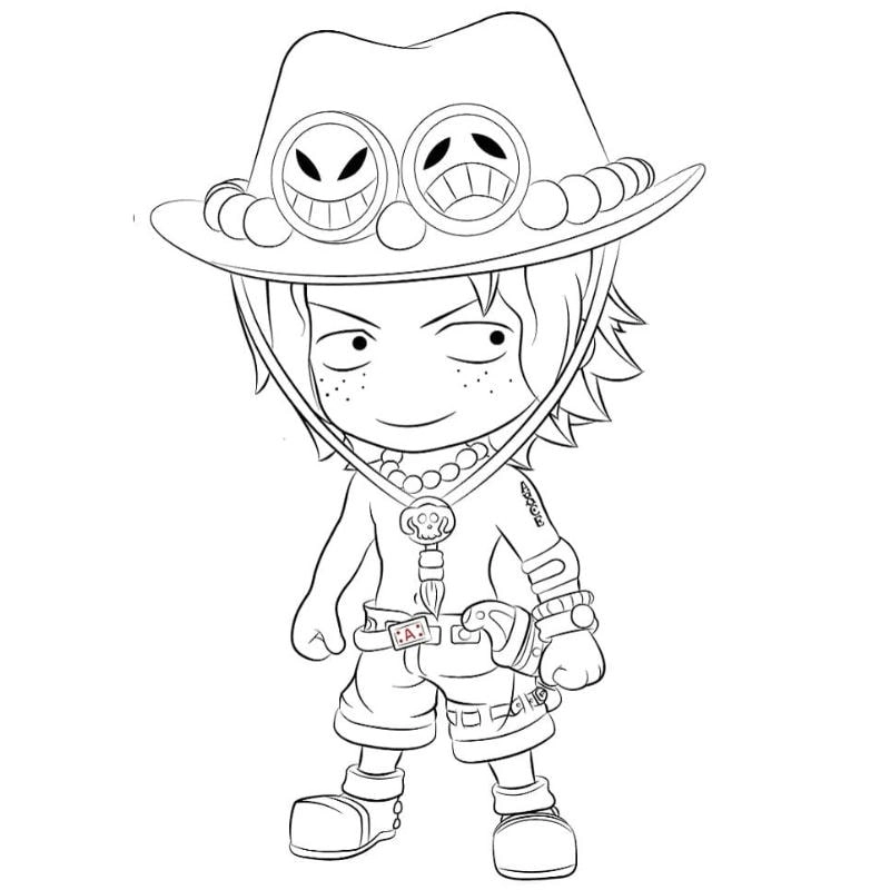 Bé yêu ngay tranh tô màu luffy chibi đáng yêu hết nấc