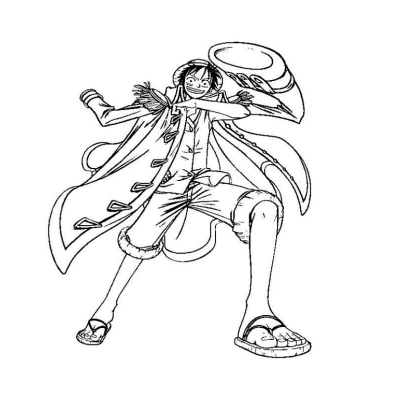 Tải ngay hình tô màu luffy gear 5 cho bé tô sáng tạo