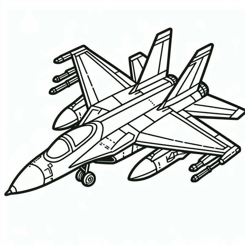 Sáng tạo với tô màu máy bay phản lực cho bé