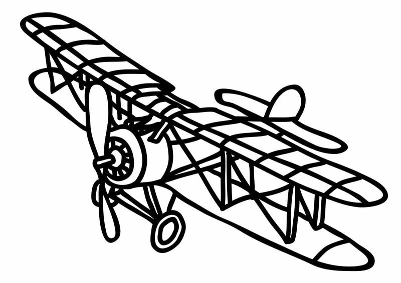 Vẽ hình máy bay cho bé tô màu đơn giản