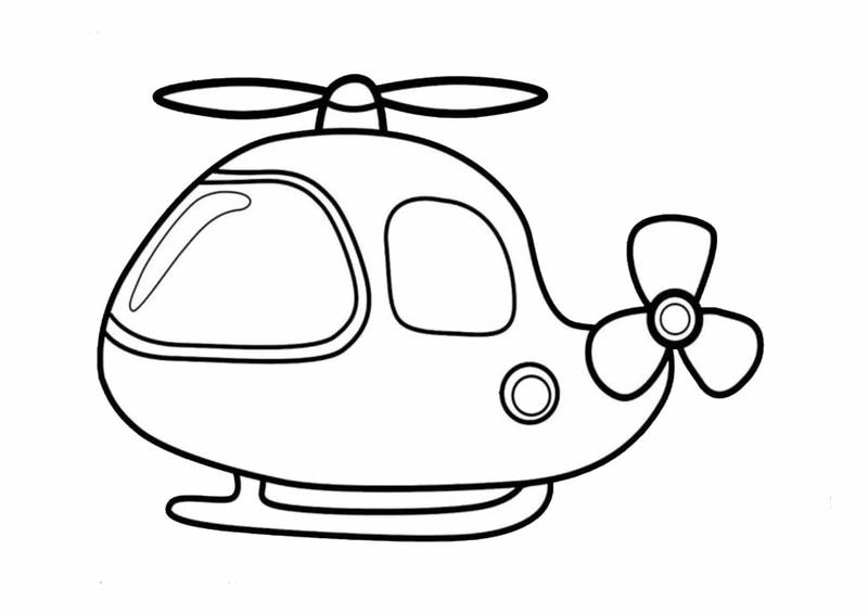 Bé yêu thích tranh tô màu máy bay trực thăng đơn giản