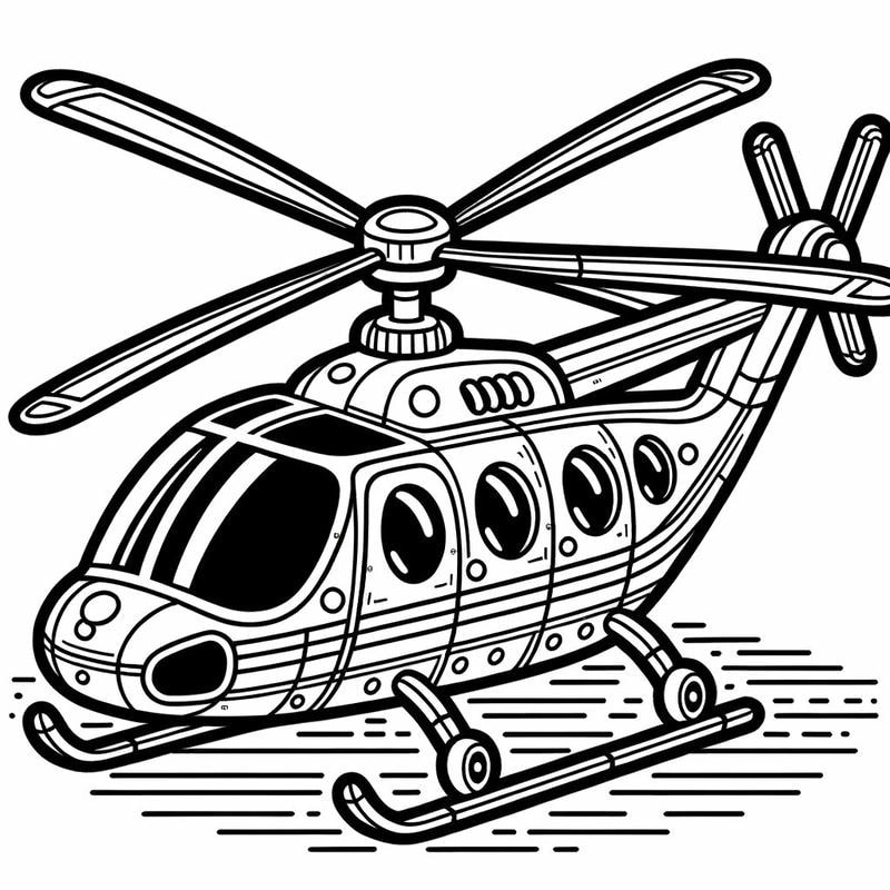 Máy bay trực thăng tô màu giúp bé phát triển sáng tạo