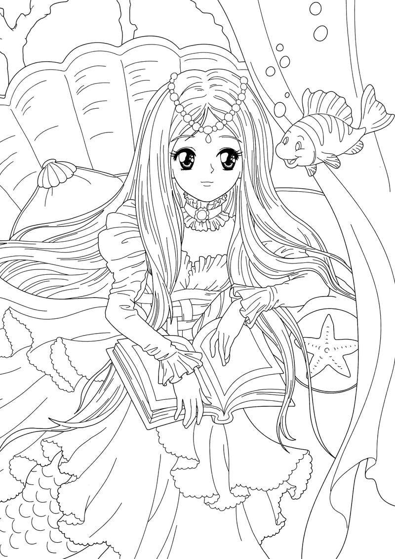 Bé thỏa sức tô màu nàng tiên cá xinh đẹp lung linh