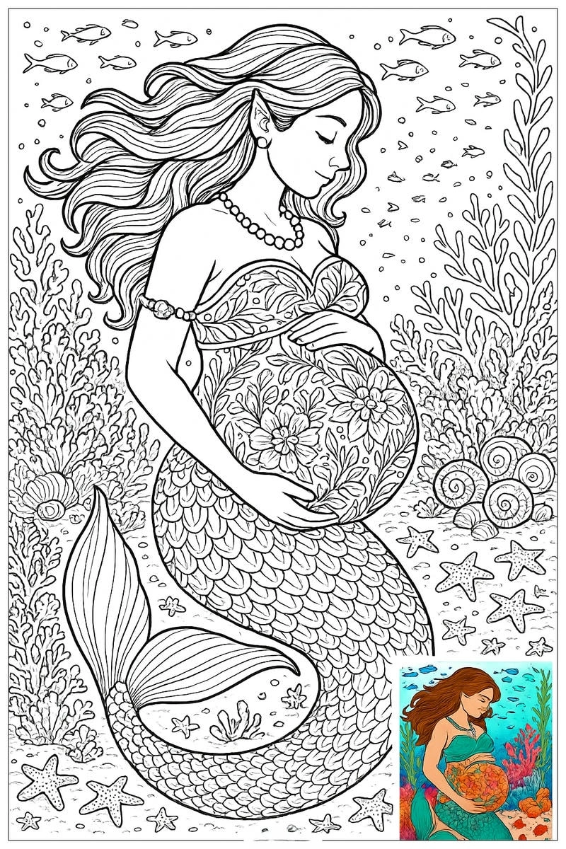 Bé yêu thích tô màu nàng tiên cá giúp phát triển trí não