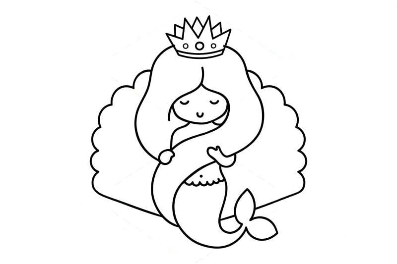 Tuyển tập tranh tô màu nàng tiên cá chibi ngộ nghĩnh