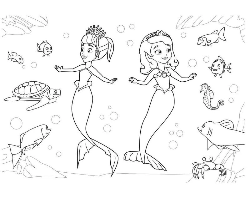 Khám phá tranh tô màu nàng tiên cá cute cực xinh