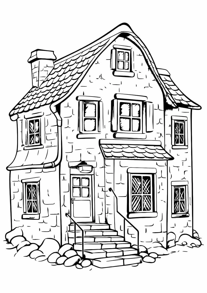 Tô màu tranh ngôi nhà giúp bé tạo ra những bức tranh sống động