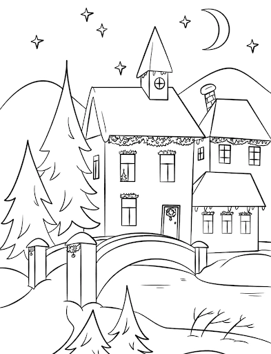 Tô màu hình ngôi nhà là hoạt động thú vị cho các bé yêu thích màu sắc