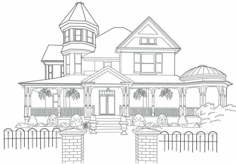 Hình tô màu ngôi nhà là sự kết hợp tuyệt vời giữa nghệ thuật và giáo dục