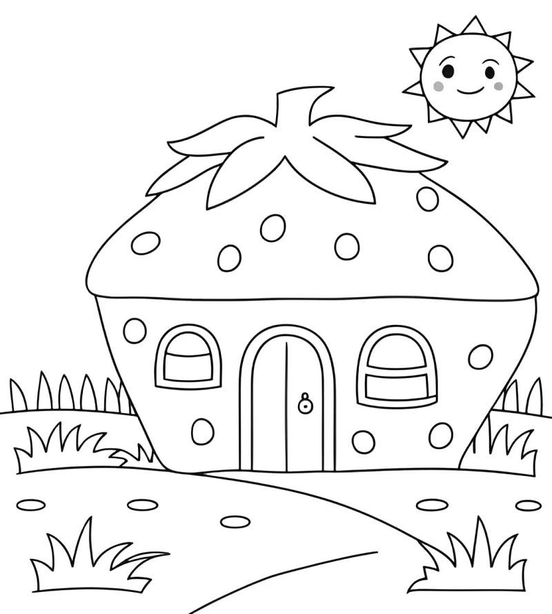 Hình ảnh ngôi nhà tô màu sẽ giúp bé yêu thích khám phá màu sắc hơn