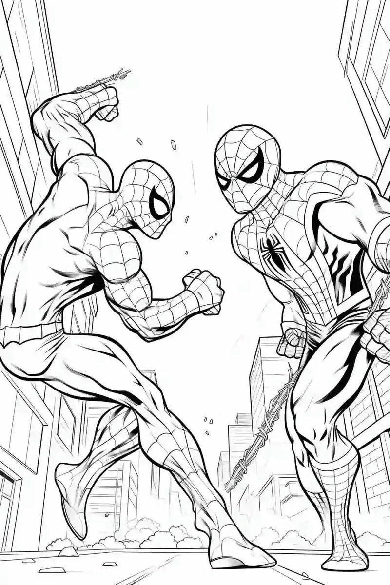 Chọn lọc mẫu người nhện tô màu cho bé siêu dễ thương