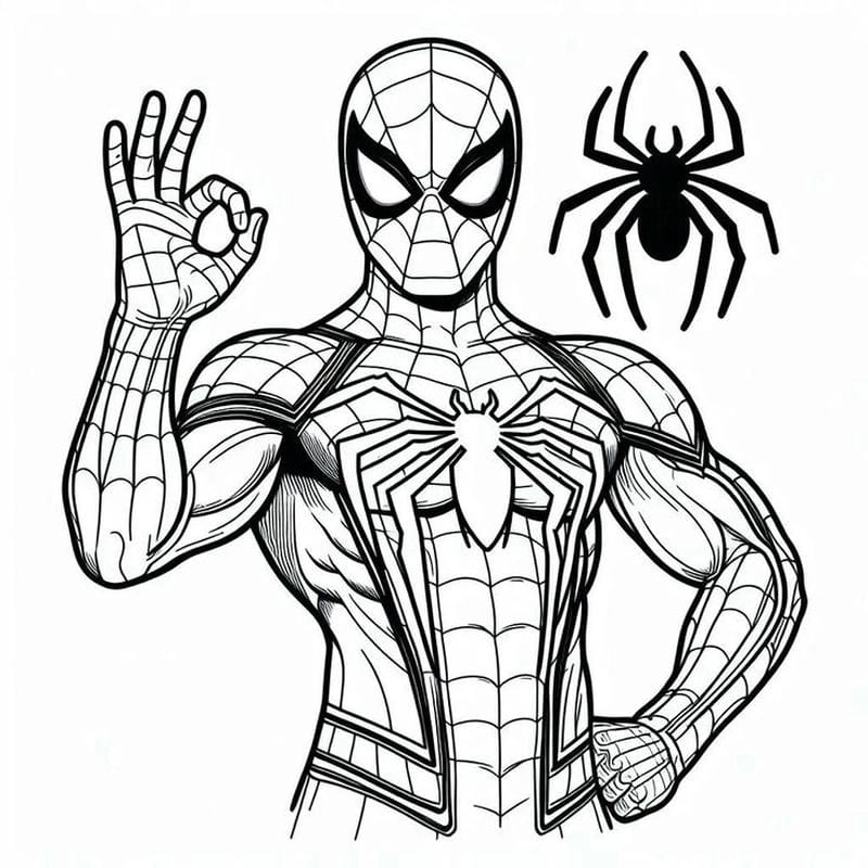 Dễ dàng tải về in người nhện tô màu chất lượng cao