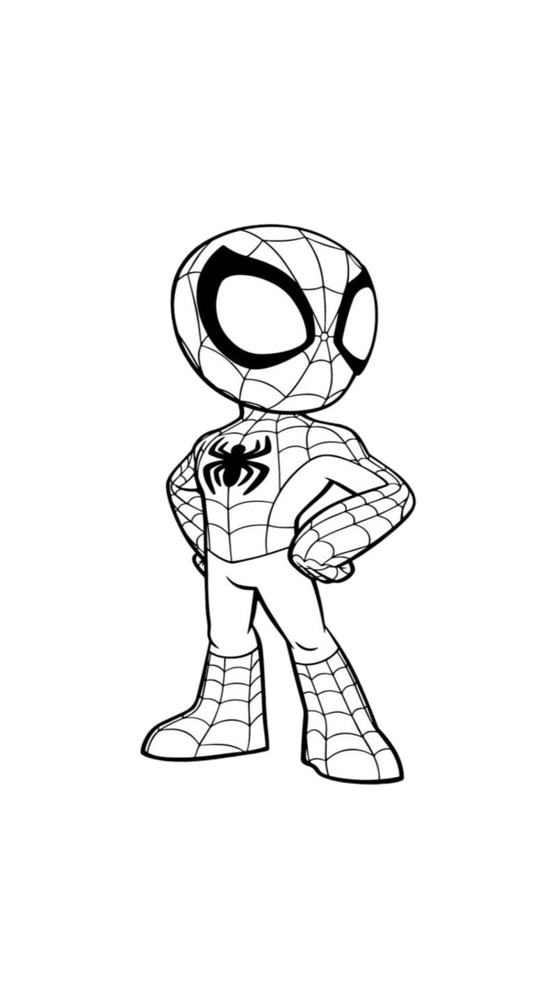 Thử ngay chibi spider man tô màu người nhện cho bé
