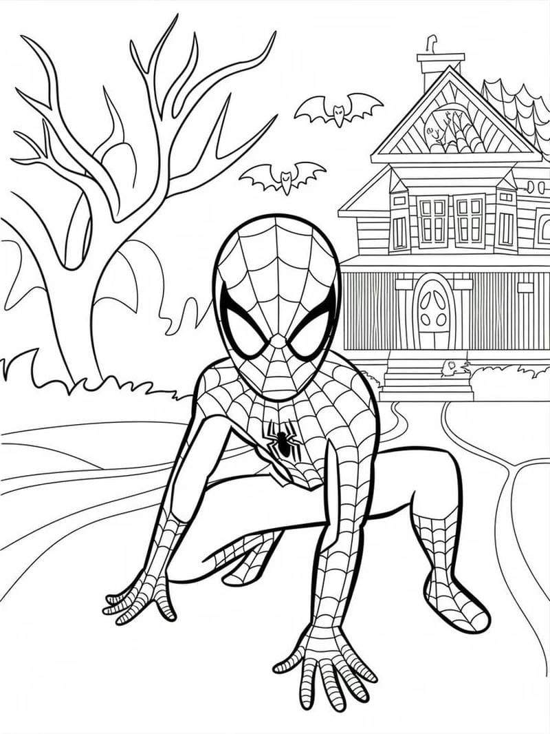 Tham khảo bộ hình ảnh người nhện tô màu cho bé