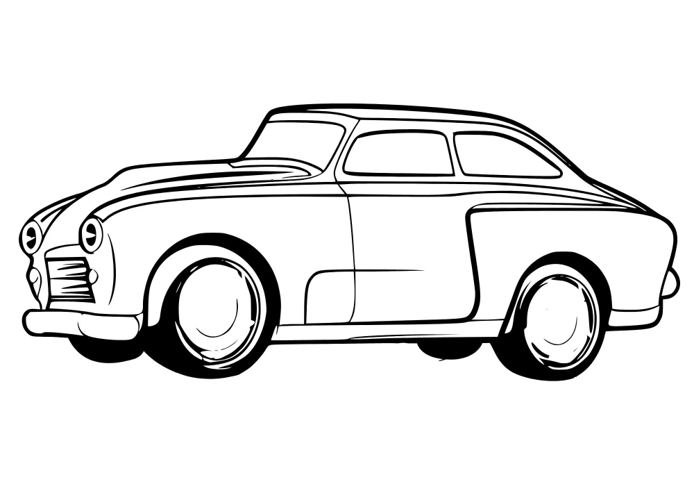 In nhanh bộ tô màu ô tô cho bé dễ thương miễn phí