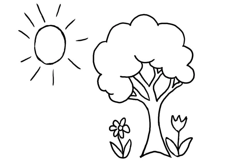 Bé vui học cùng tô màu mặt trời tỏa sáng