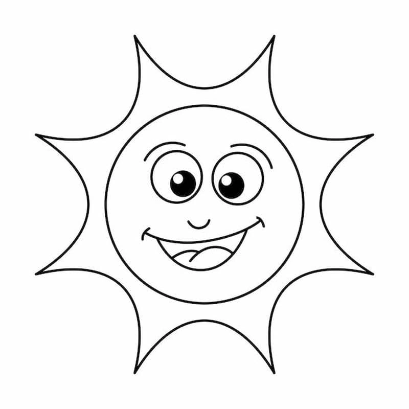 Bé thích mê tranh tô màu ông mặt trời ngộ nghĩnh