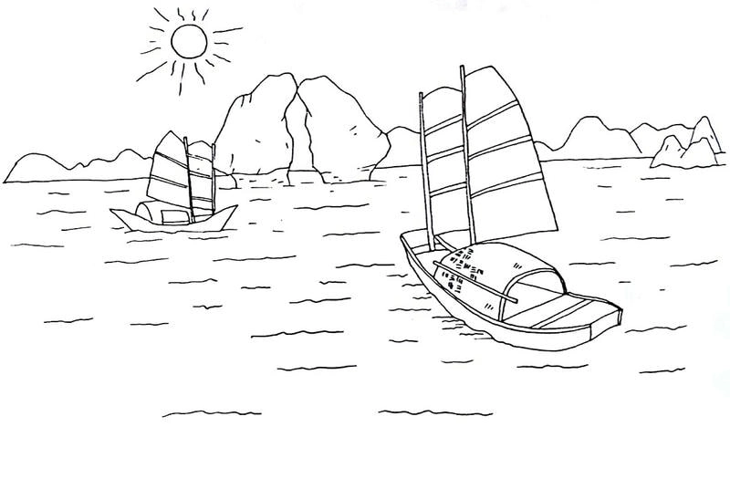 Thỏa sức sáng tạo với bãi biển đẹp tranh tô màu phong cảnh biển